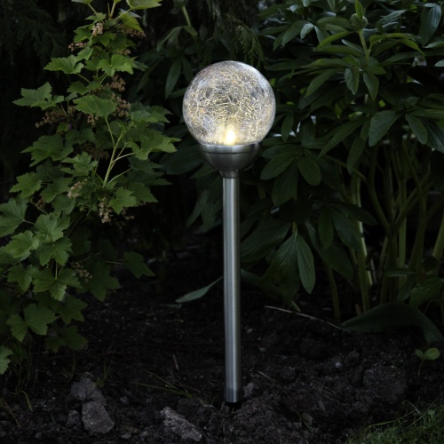 Solar Kugelleuchte ROMA mit BruchglasKugel Solarleuchte