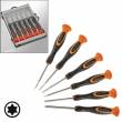 Torx Feinmechaniker-Schraubendreher Set 6-teilig Torx T6 T7 T8 T9 T10 T15 mit Kunststoff-Kassette