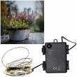outdoor Micro Led Draht Lichterkette 40 SMDs 4m mit TIMER batterie Au&szlig;en 10cm Abstand Draht schwarz