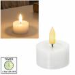 Echtwachs LED Teelichter 3D FLAMME Liquid-Wax-Optik 5,4x4,4cm mit TIMER wei&szlig;
