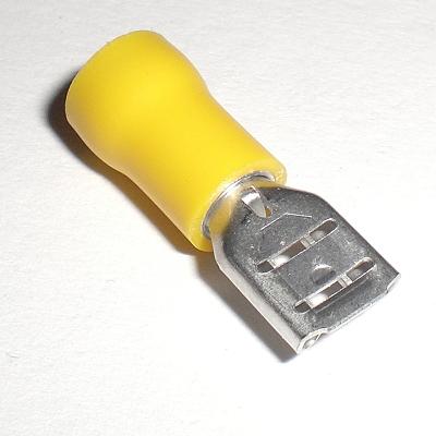 Flachsteckhülsen Isoliert 0,8x6,3mm gelb 4-6mm²
